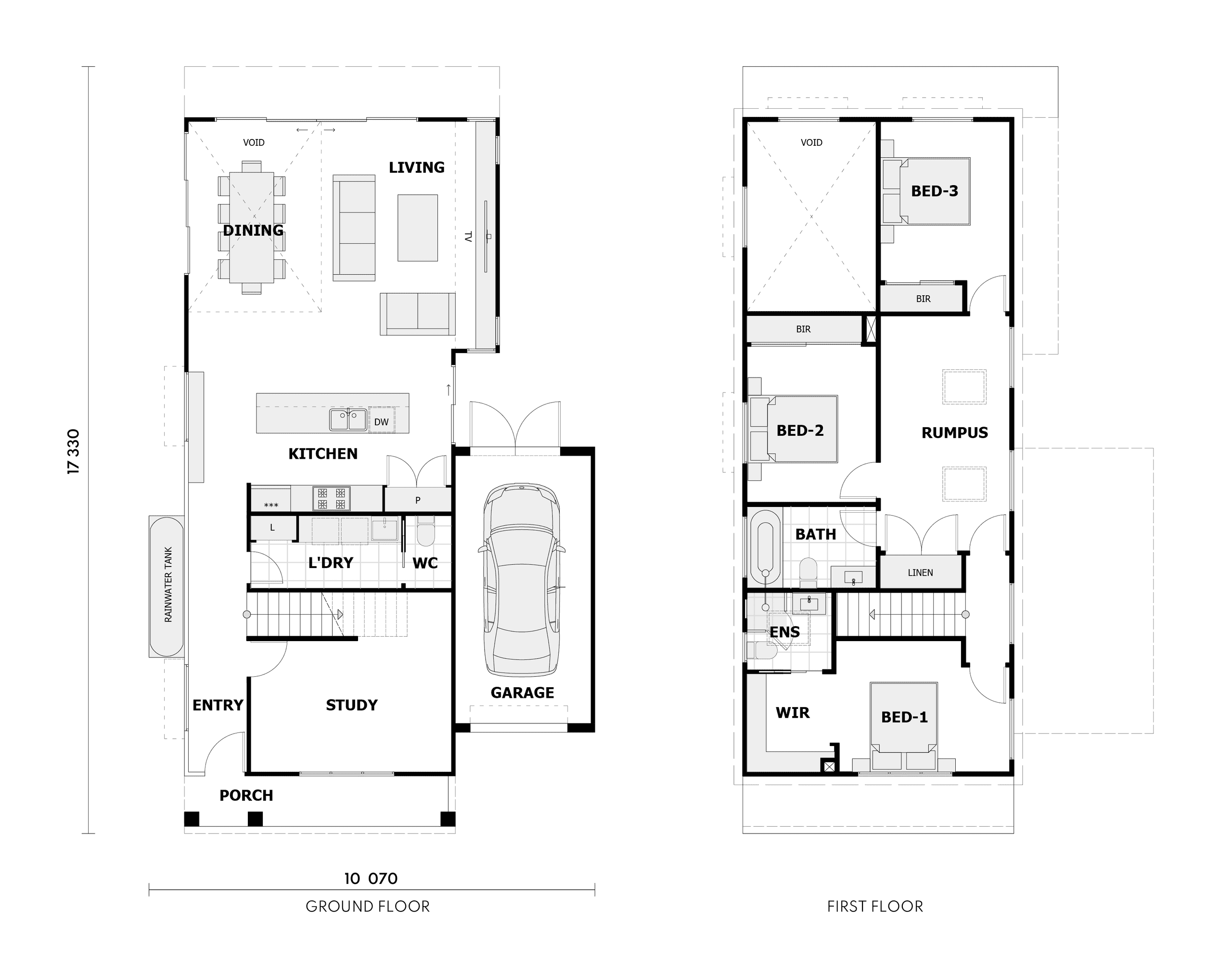 Floor plans, all levels
