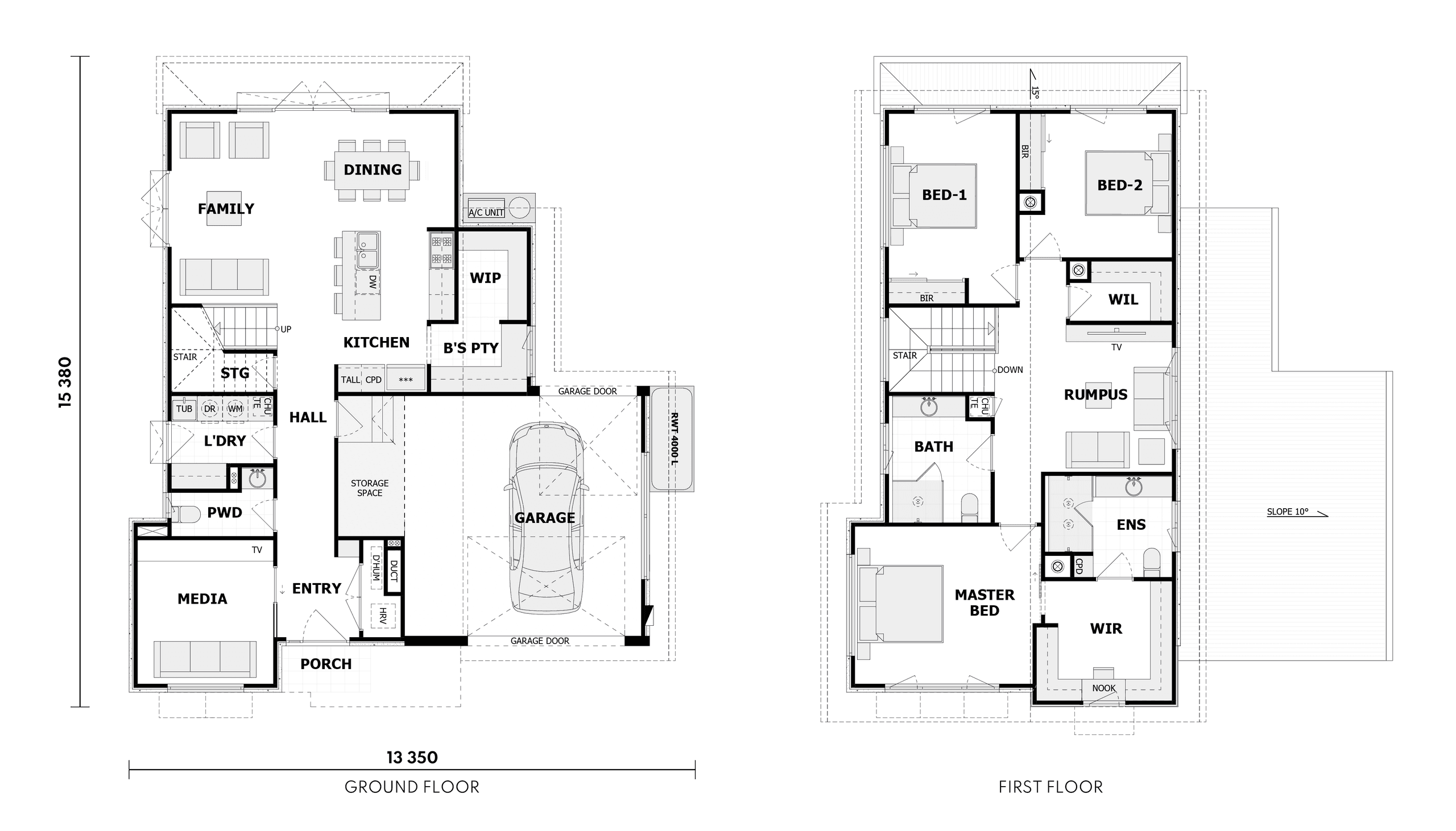 Floor plans, all levels
