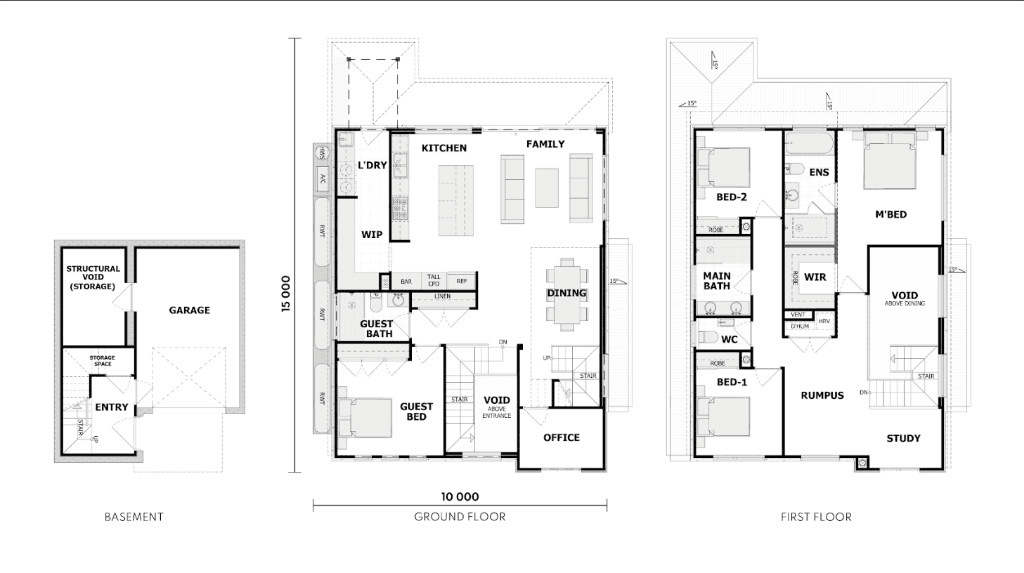 Floor plans, all levels