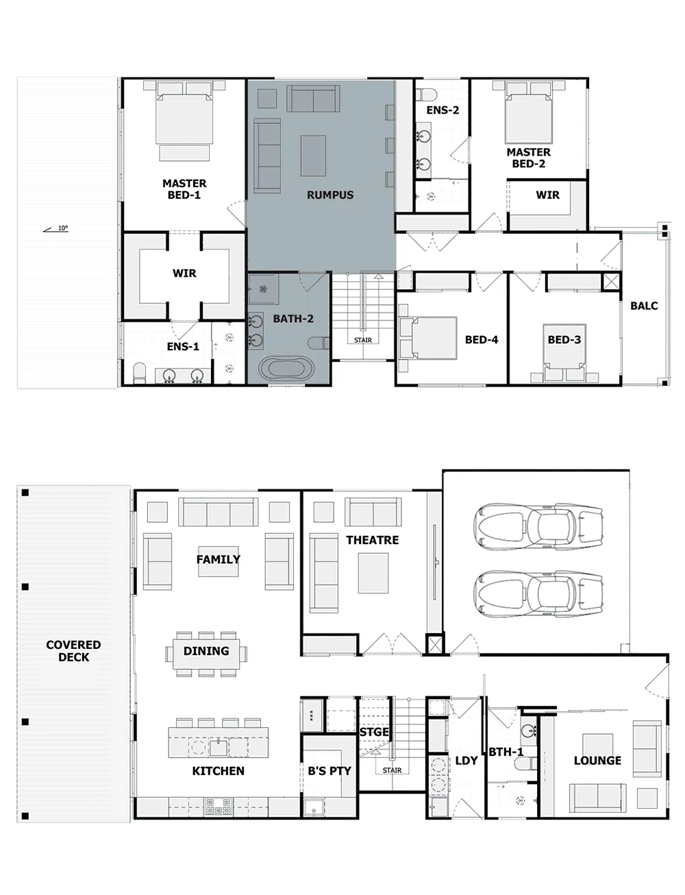 Floor plans, all levels