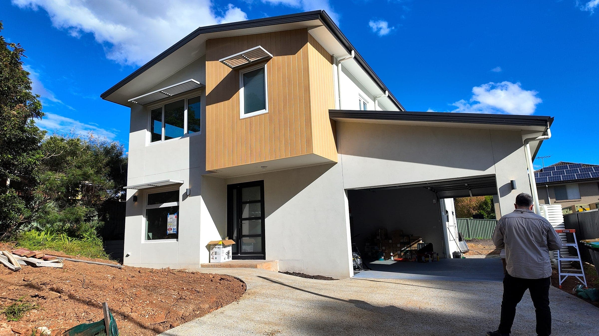 Dundas passive house on site during construction, City of Parramatta